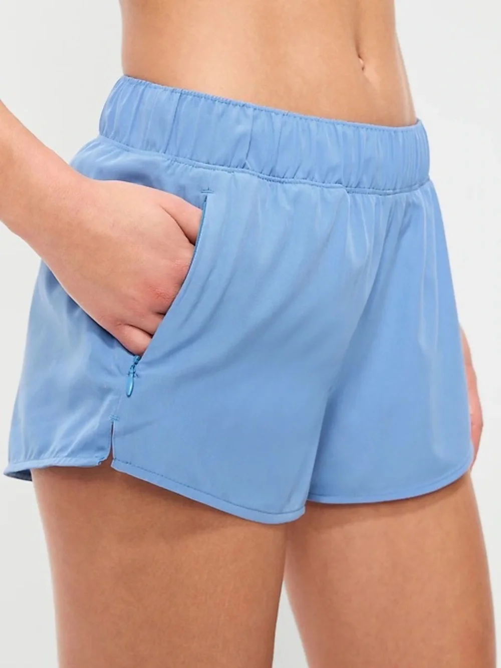 Old Navy Light Blue Mid-Rise StretchTech Run Shorts 3-inch Inseam Medium - Picture 1 of 7